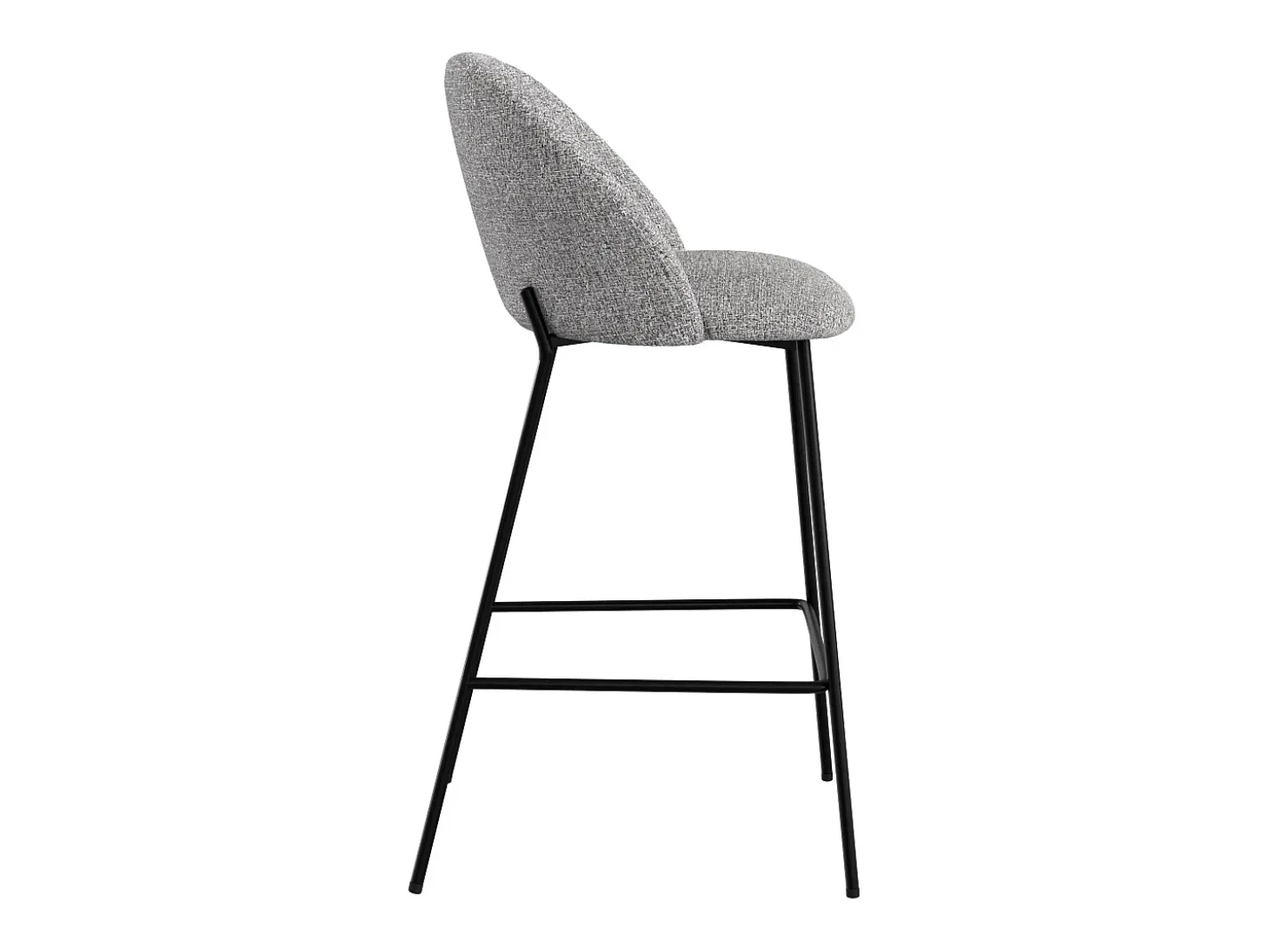 Set de 2 sillas para isla de cocina en tela jaspeada gris claro 66 cm - Karl
