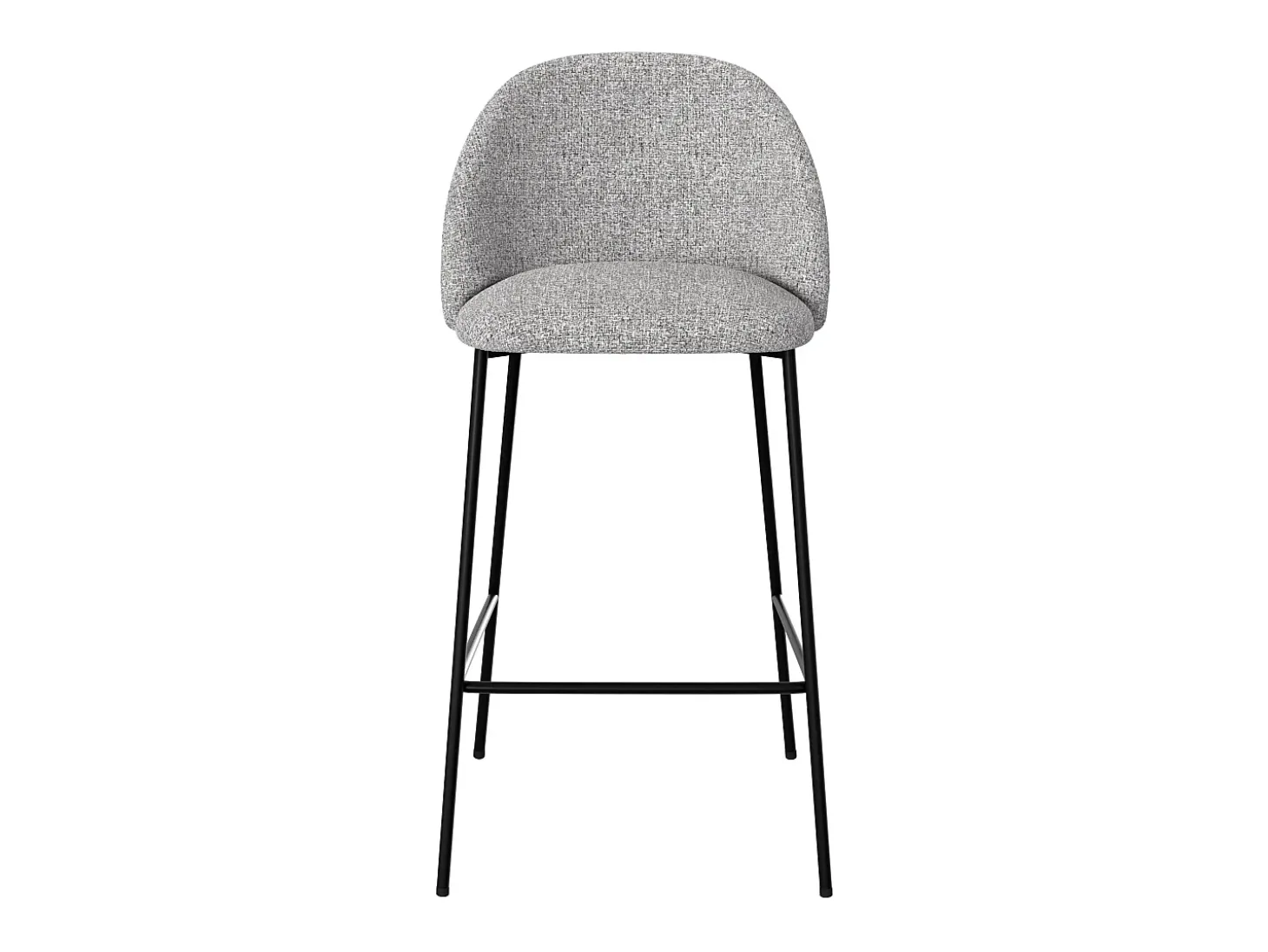 Set de 2 sillas para isla de cocina en tela jaspeada gris claro 66 cm - Karl
