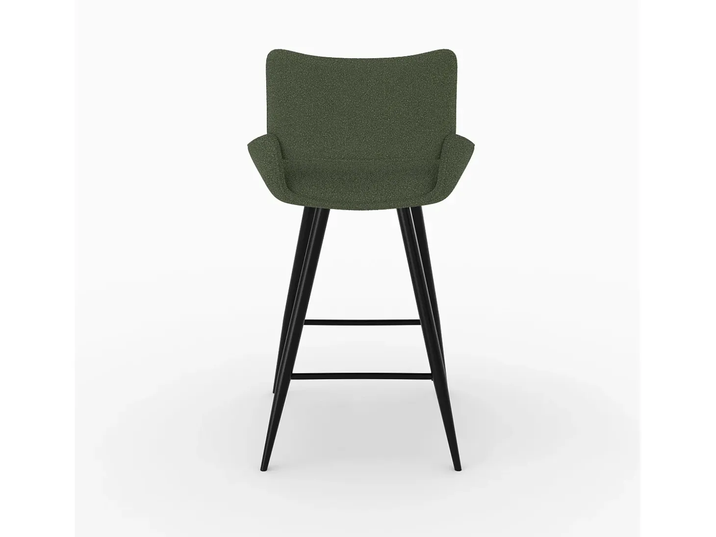 Set de 2 sillas para isla central en tejido bouclé verde 66 cm - Alfy