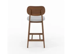 Set de 2 sillas para isla central en madera y tela gris 66 cm - Charlize