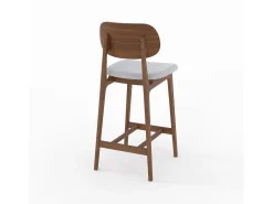 Set de 2 sillas para isla central en madera y tela gris 66 cm - Charlize