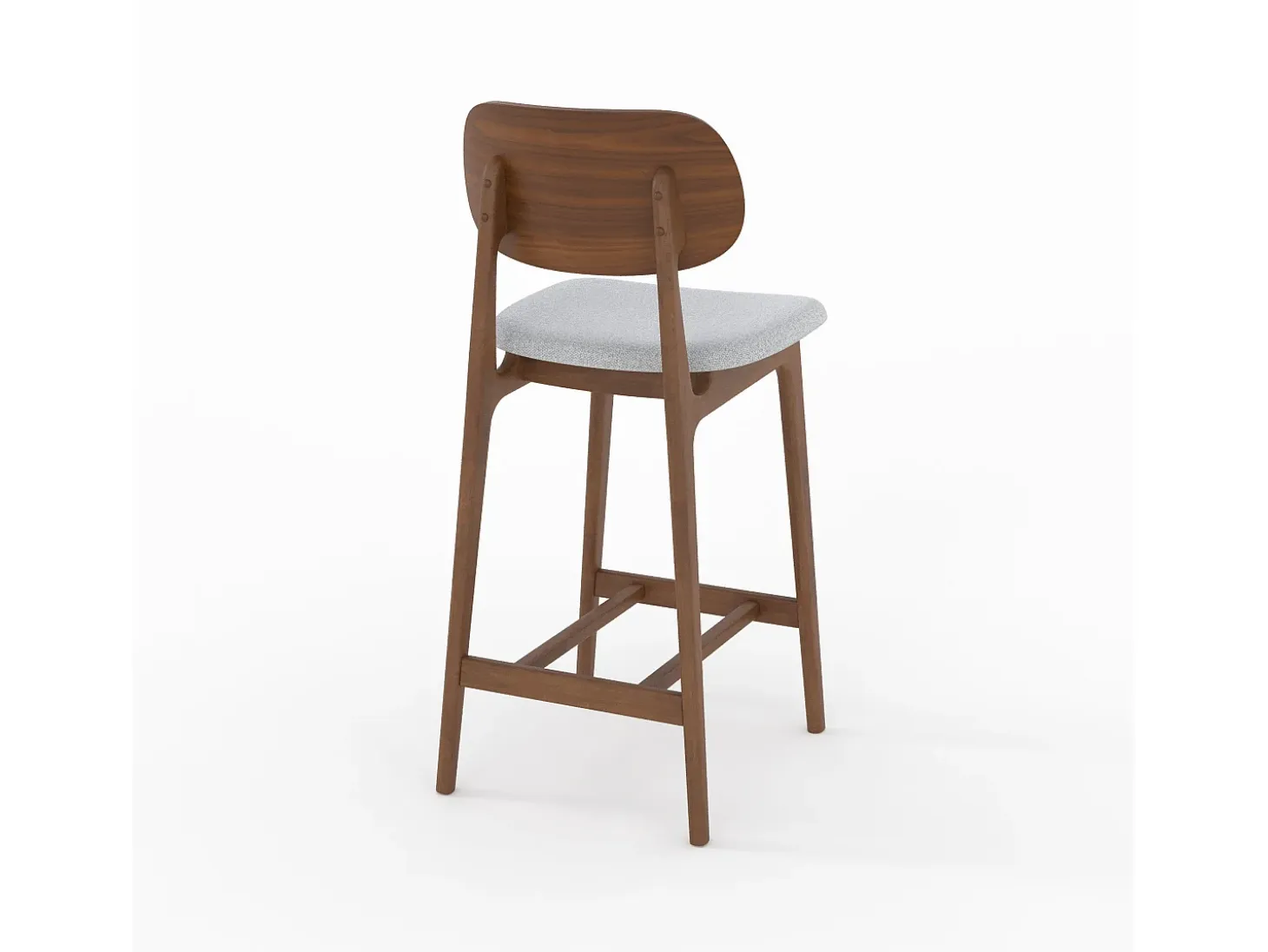 Set de 2 sillas para isla central en madera y tela gris 66 cm - Charlize