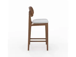 Set de 2 sillas para isla central en madera y tela gris 66 cm - Charlize