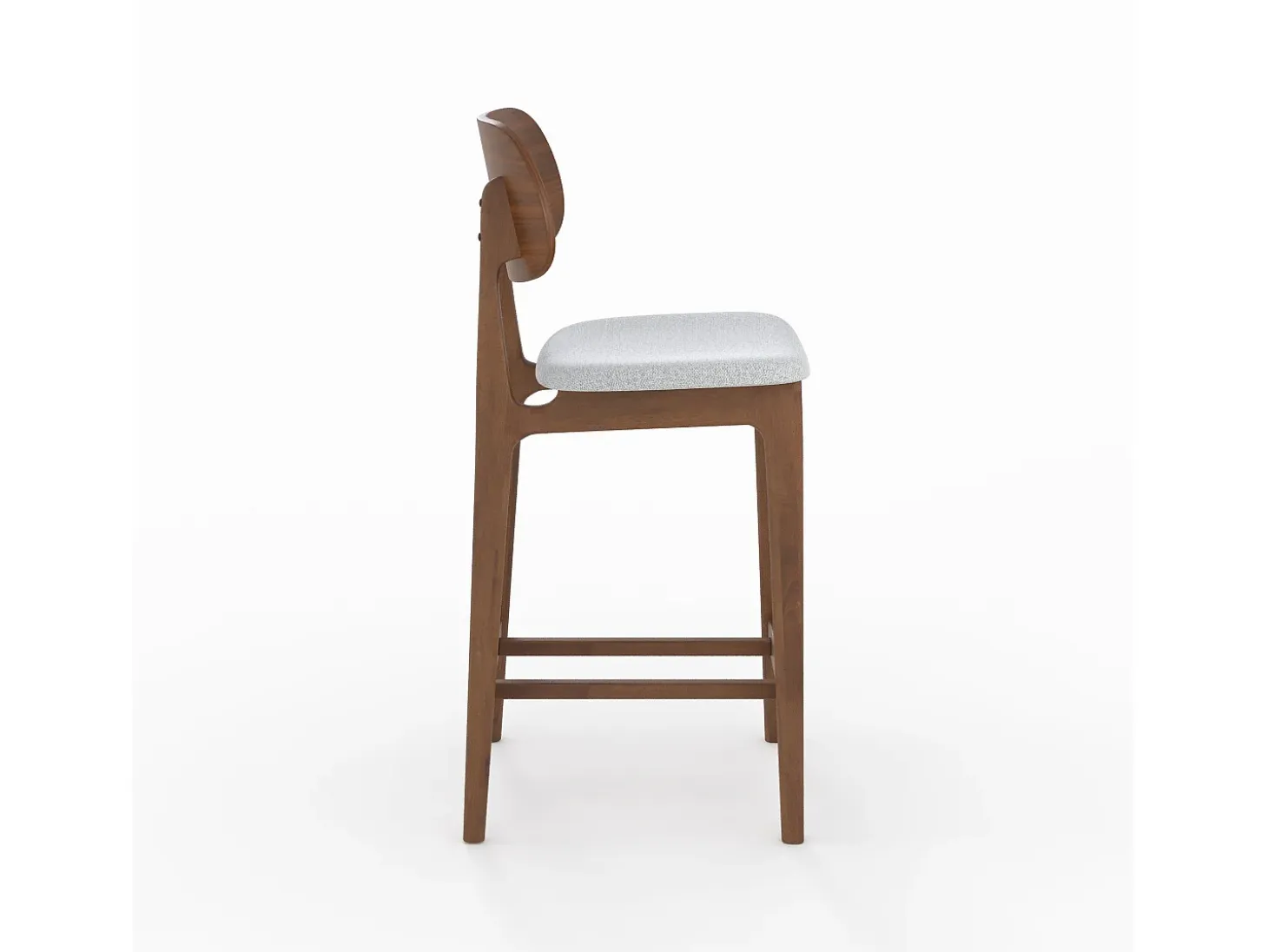 Set de 2 sillas para isla central en madera y tela gris 66 cm - Charlize