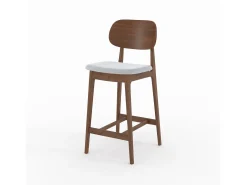 Set de 2 sillas para isla central en madera y tela gris 66 cm - Charlize
