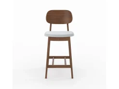 Set de 2 sillas para isla central en madera y tela gris 66 cm - Charlize