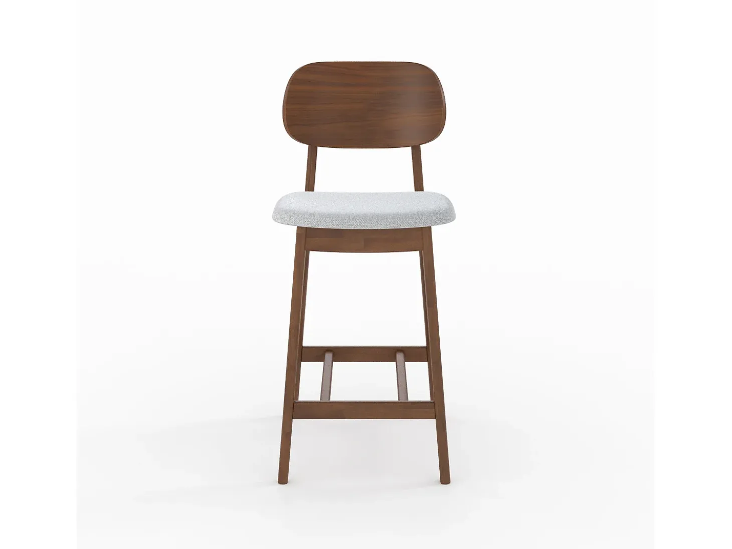 Set de 2 sillas para isla central en madera y tela gris 66 cm - Charlize