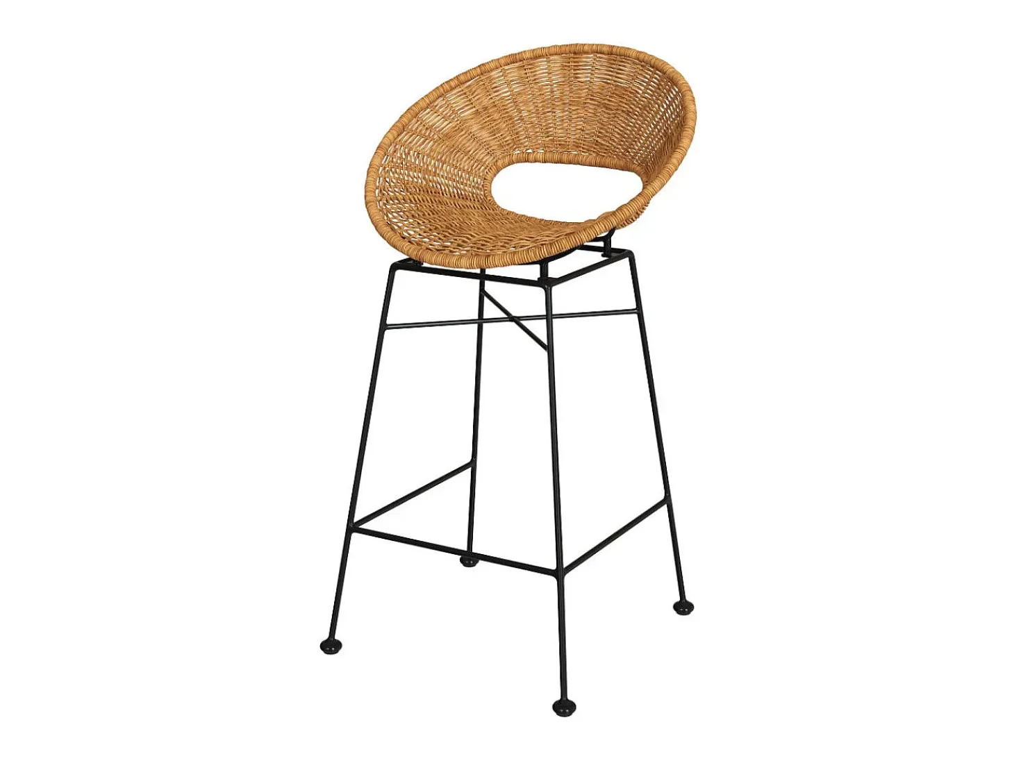 Set de 2 sillas para isla de cocina en resina trenzada natural 65 cm - Rava