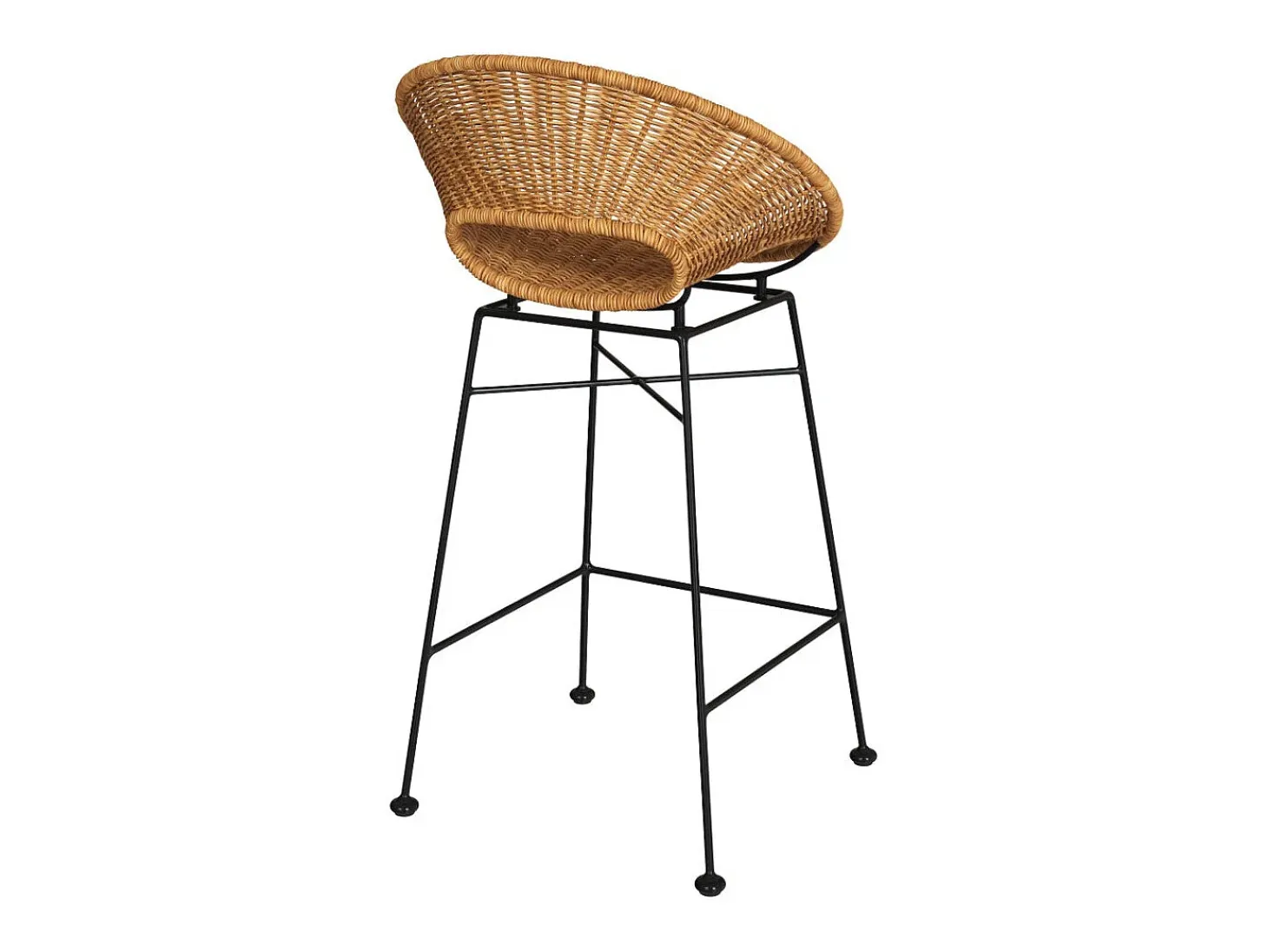 Set de 2 sillas para isla de cocina en resina trenzada natural 65 cm - Rava