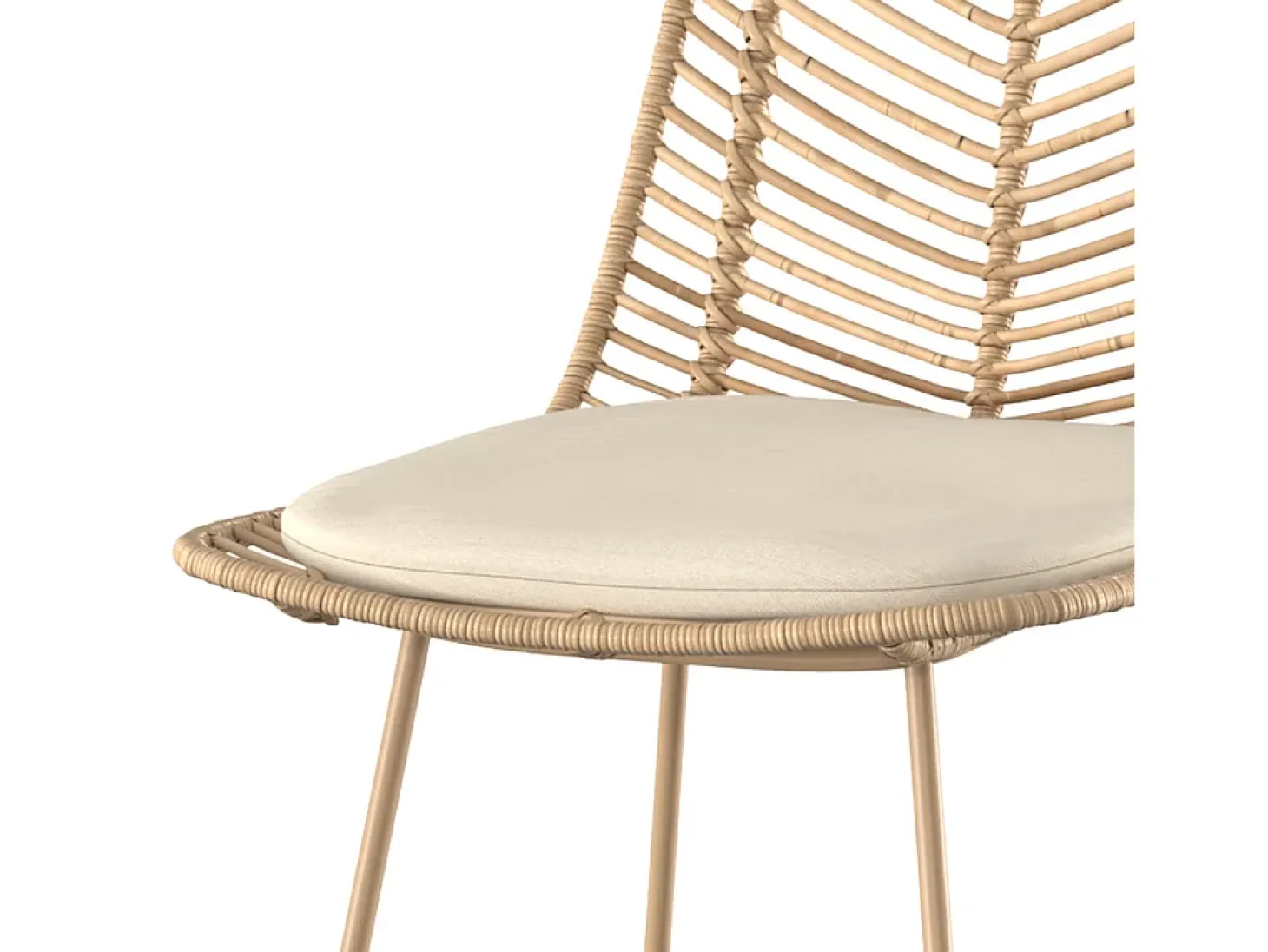 Set de 2 sillas para isla de cocina en mimbre natural 66 cm - Tamara