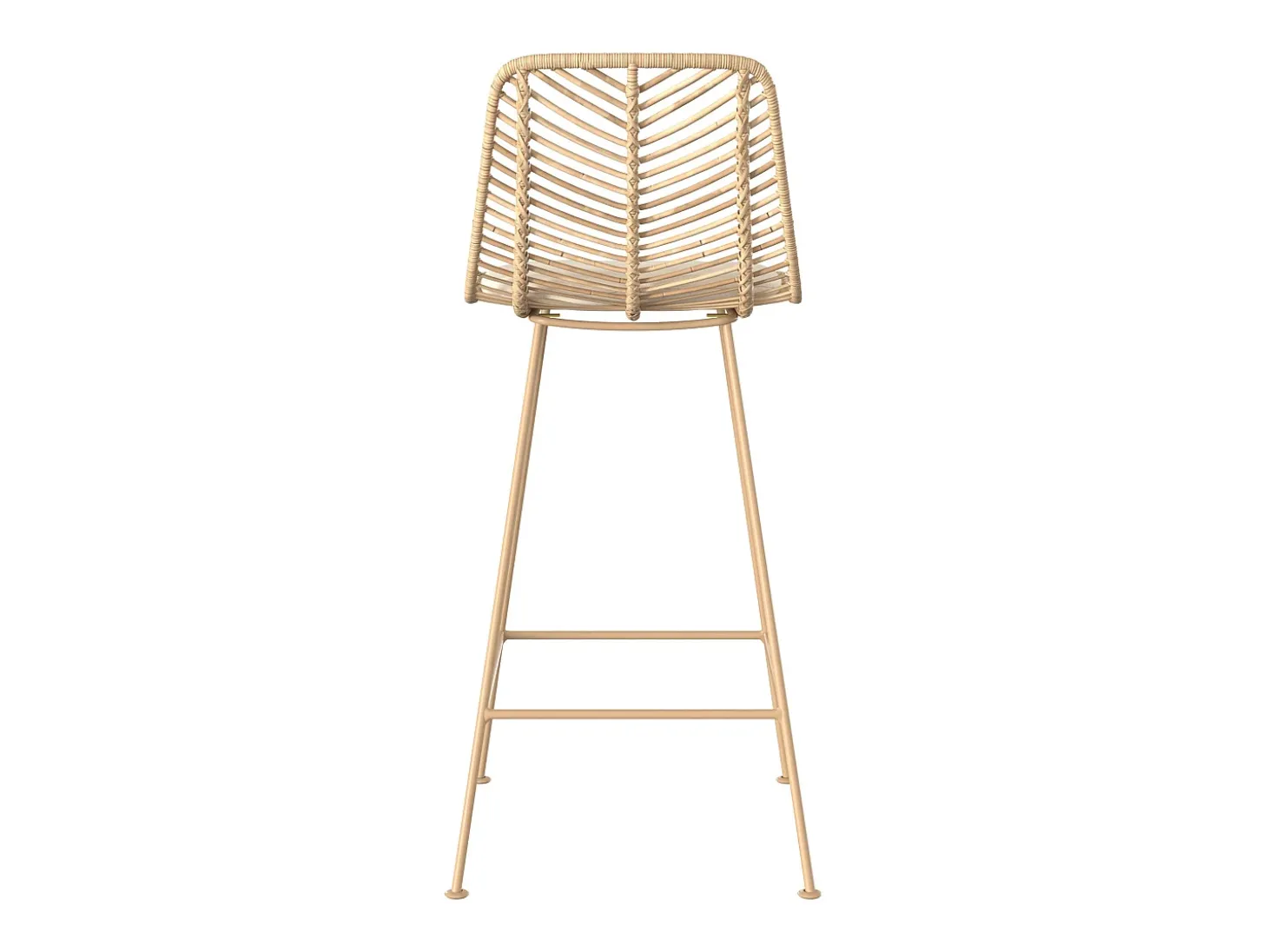 Set de 2 sillas para isla de cocina en mimbre natural 66 cm - Tamara