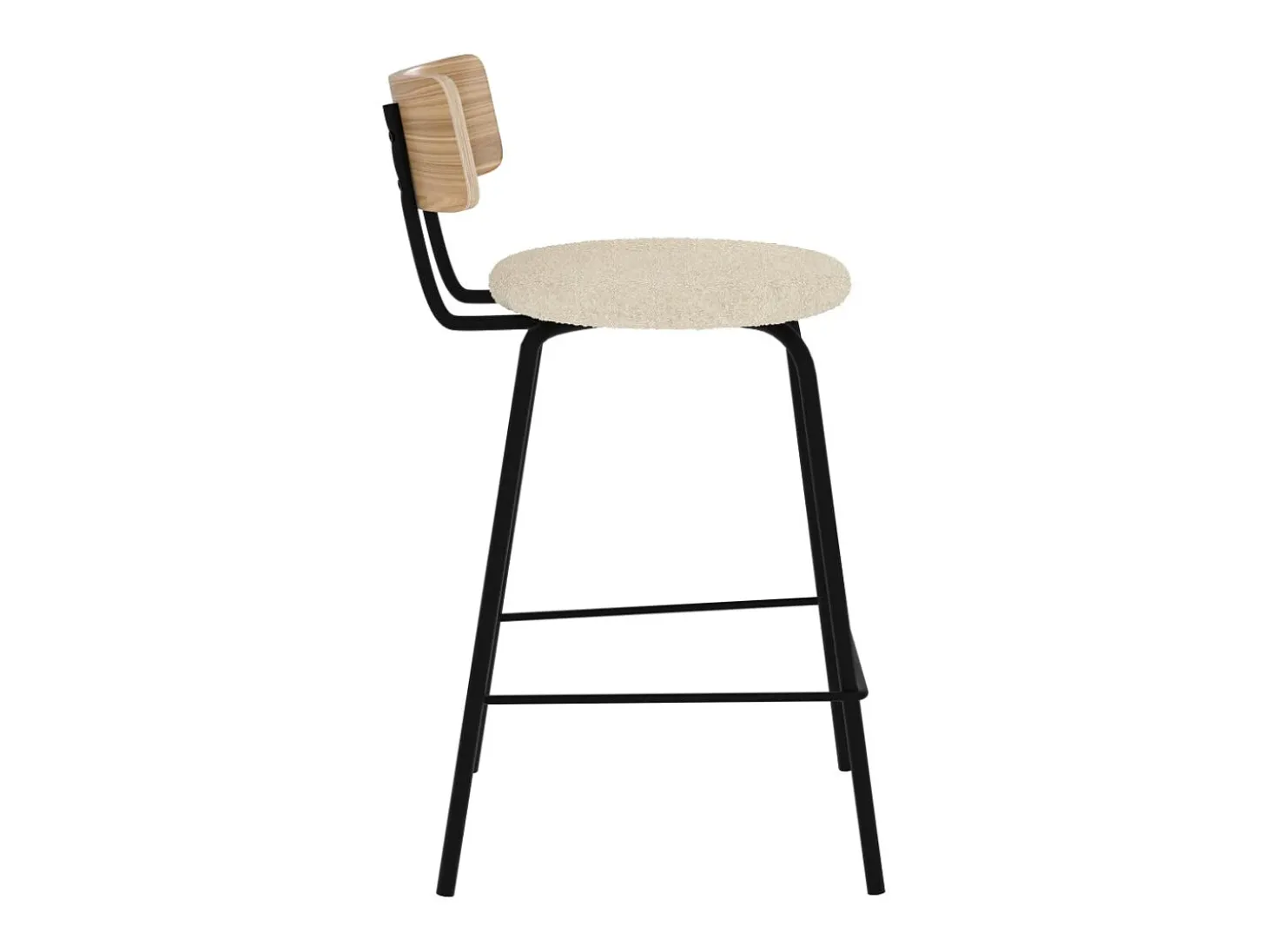 Set de 2 sillas para isla de cocina en tela blanco roto 64 cm - Alize