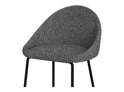 Set de 2 sillas para isla de cocina en tela gris 65 cm - Misty