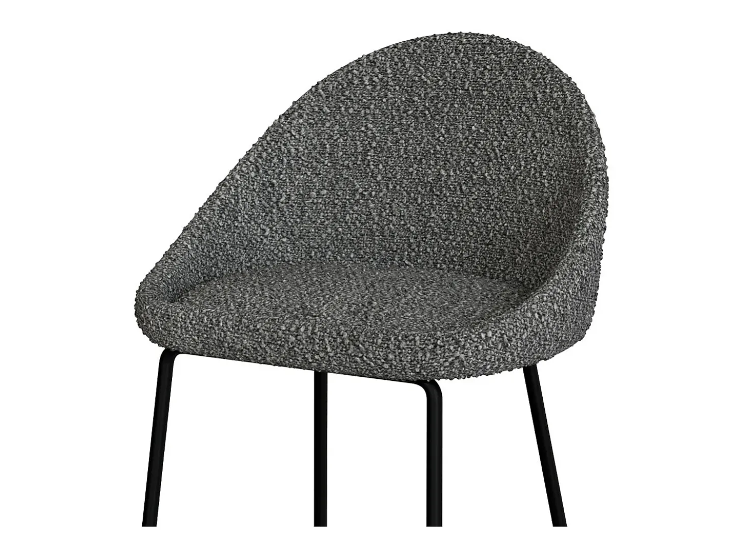 Set de 2 sillas para isla de cocina en tela gris 65 cm - Misty