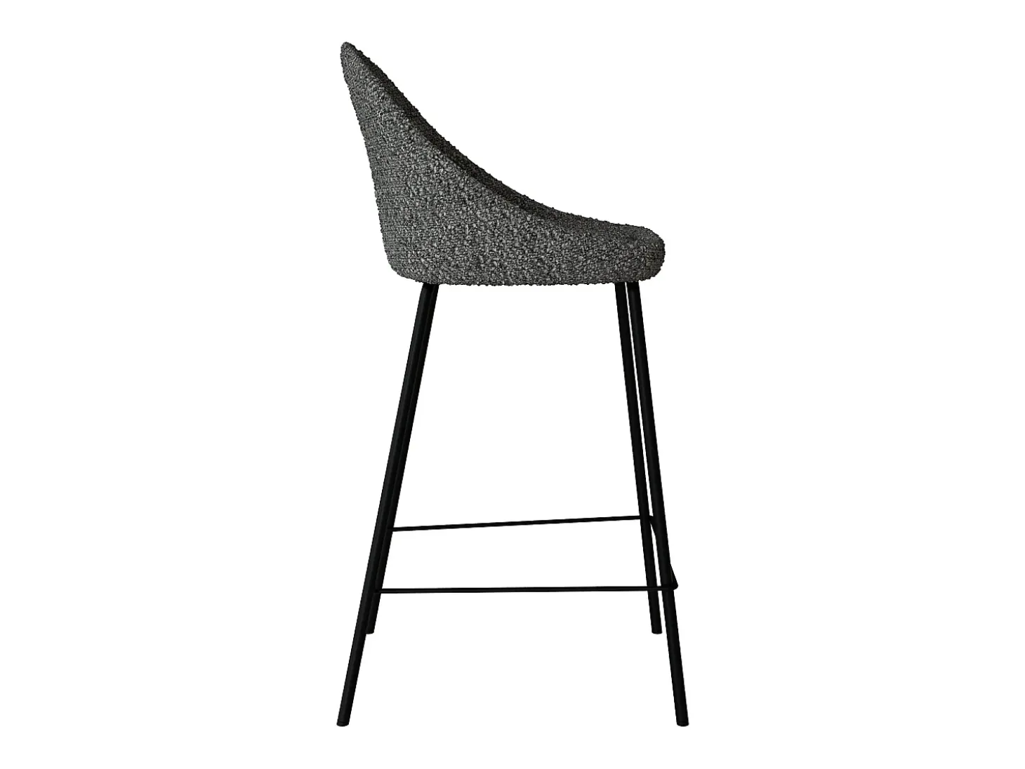 Set de 2 sillas para isla de cocina en tela gris 65 cm - Misty