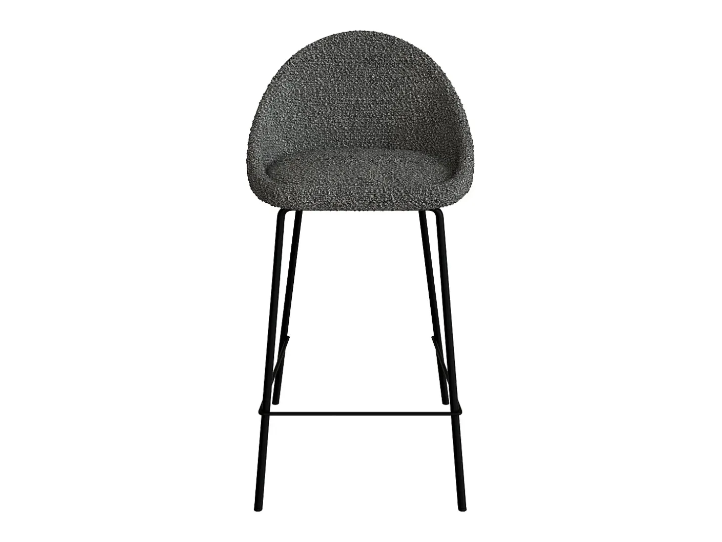 Set de 2 sillas para isla de cocina en tela gris 65 cm - Misty