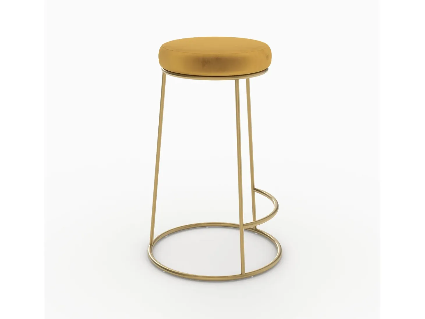 Set de 2 sillas para isla de cocina de terciopelo amarillo curry 63 cm - Kendal