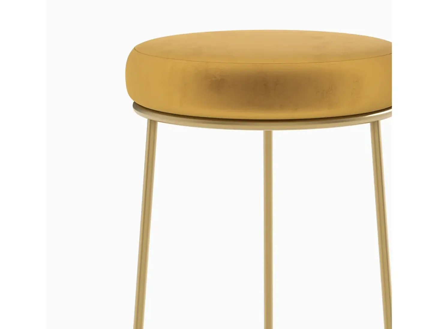 Set de 2 sillas para isla de cocina de terciopelo amarillo curry 63 cm - Kendal