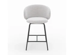 Set de 2 sillas para isla central en tela gris claro 68 cm - Cécilia