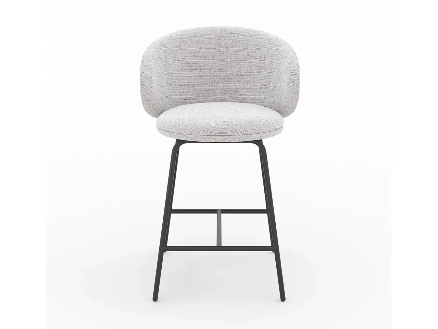 Set de 2 sillas para isla central en tela gris claro 68 cm - Cécilia