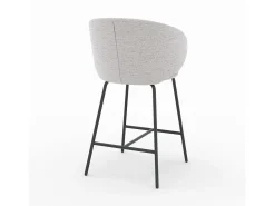 Set de 2 sillas para isla central en tela gris claro 68 cm - Cécilia