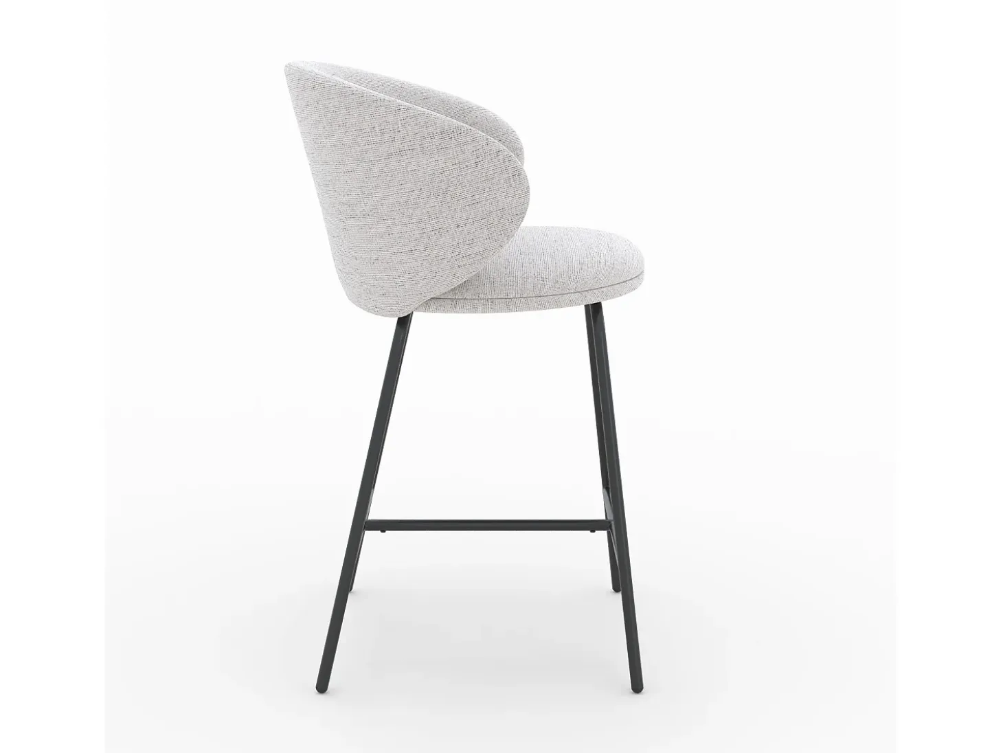 Set de 2 sillas para isla central en tela gris claro 68 cm - Cécilia