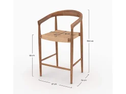 Set de 2 sillas para isla central 65 cm - Bali