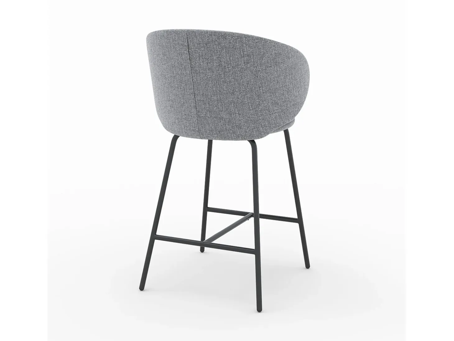 Set de 2 sillas para isla central en tela gris oscuro 68 cm - Cécilia