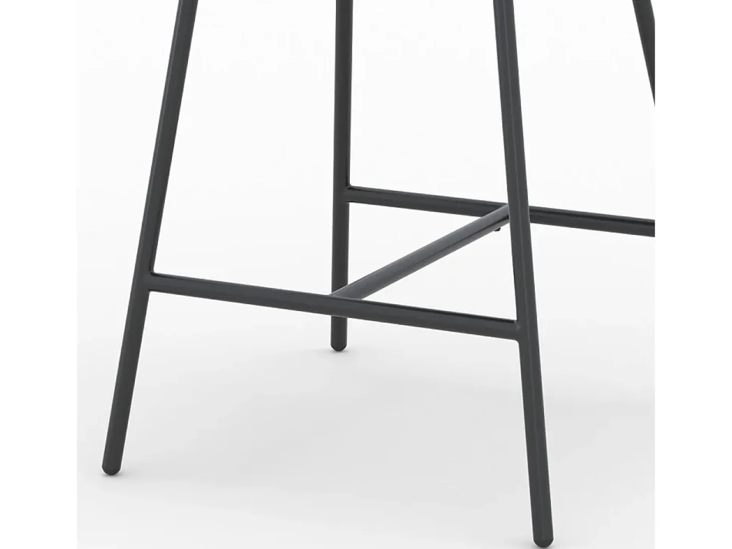 Set de 2 sillas para isla central en tela gris oscuro 68 cm - Cécilia