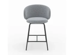 Set de 2 sillas para isla central en tela gris oscuro 68 cm - Cécilia