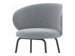 Set de 2 sillas para isla central en tela gris oscuro 68 cm - Cécilia