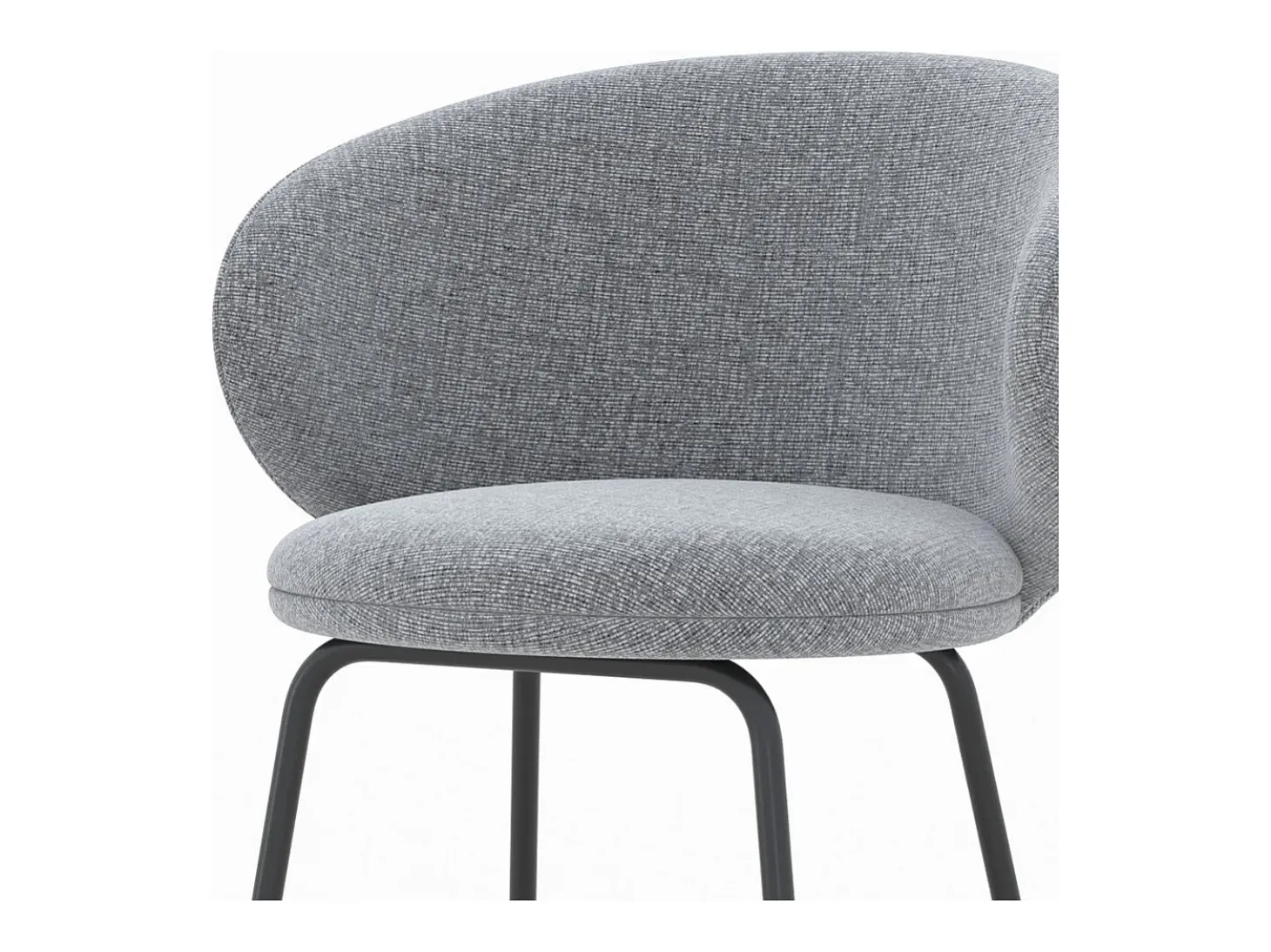 Set de 2 sillas para isla central en tela gris oscuro 68 cm - Cécilia
