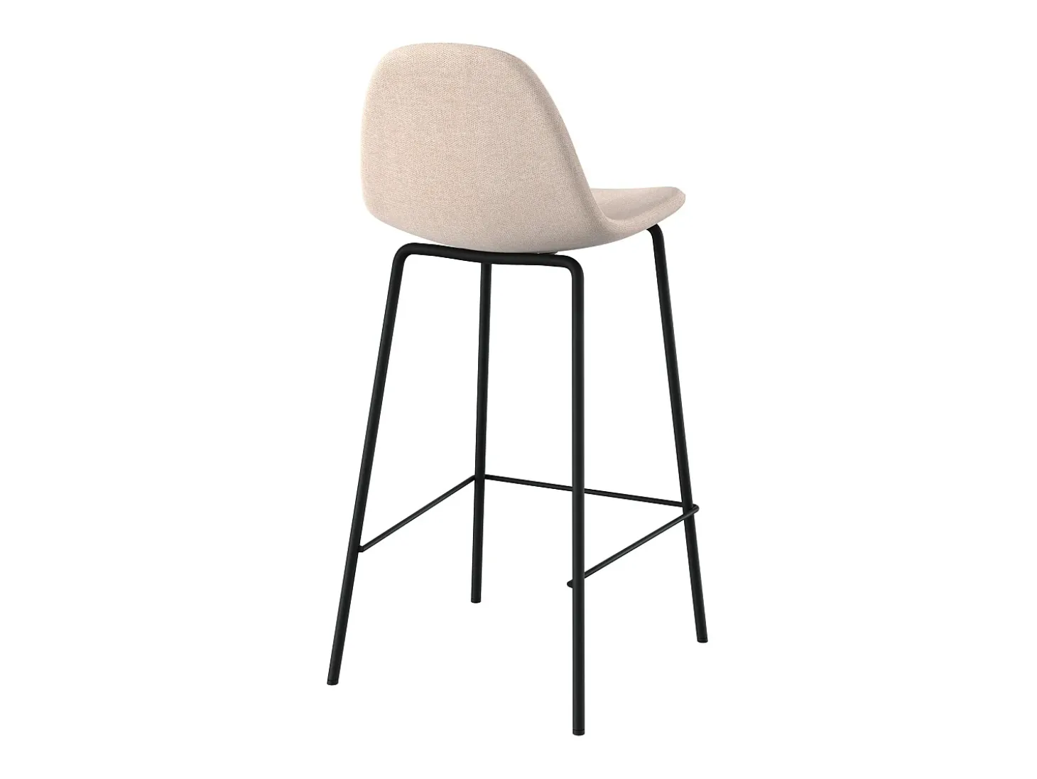 Set de 2 sillas para isla central en tela beige 65 cm - Henrik