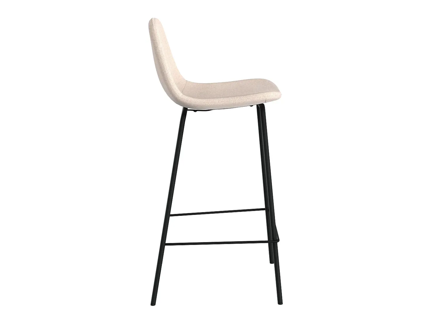 Set de 2 sillas para isla central en tela beige 65 cm - Henrik