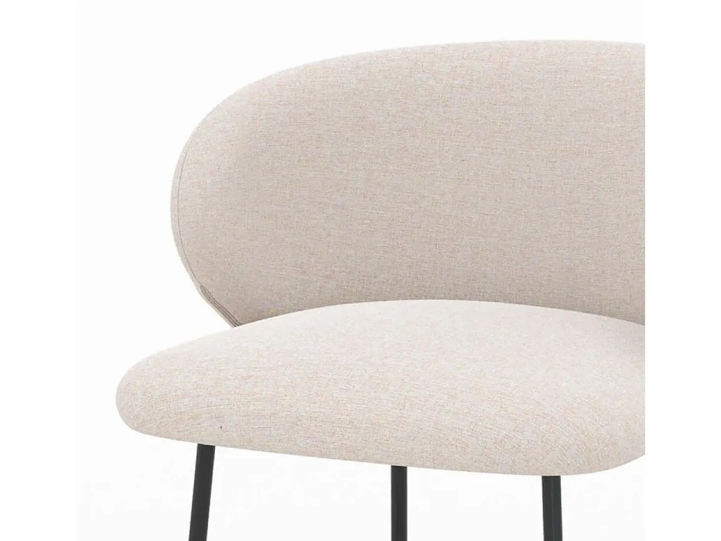 Set de 2 sillas para isla central en tela beige 68 cm - Victoria