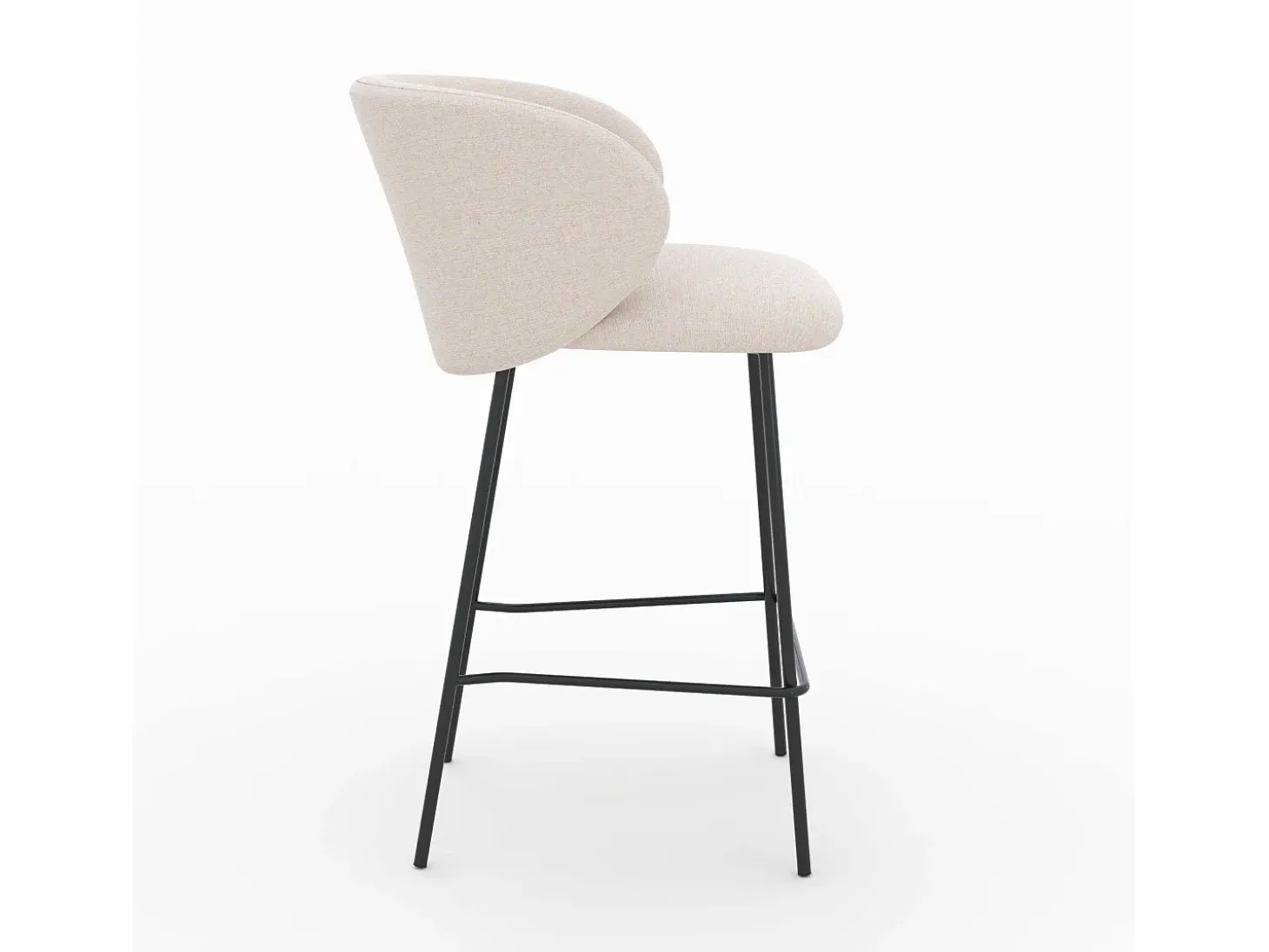 Set de 2 sillas para isla central en tela beige 68 cm - Victoria