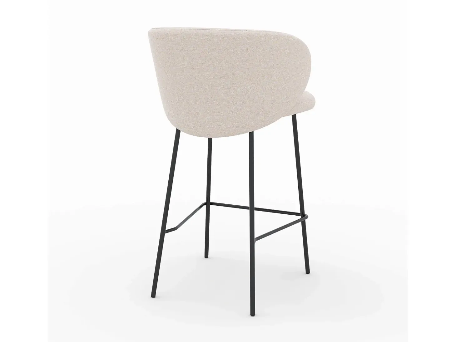 Set de 2 sillas para isla central en tela beige 68 cm - Victoria