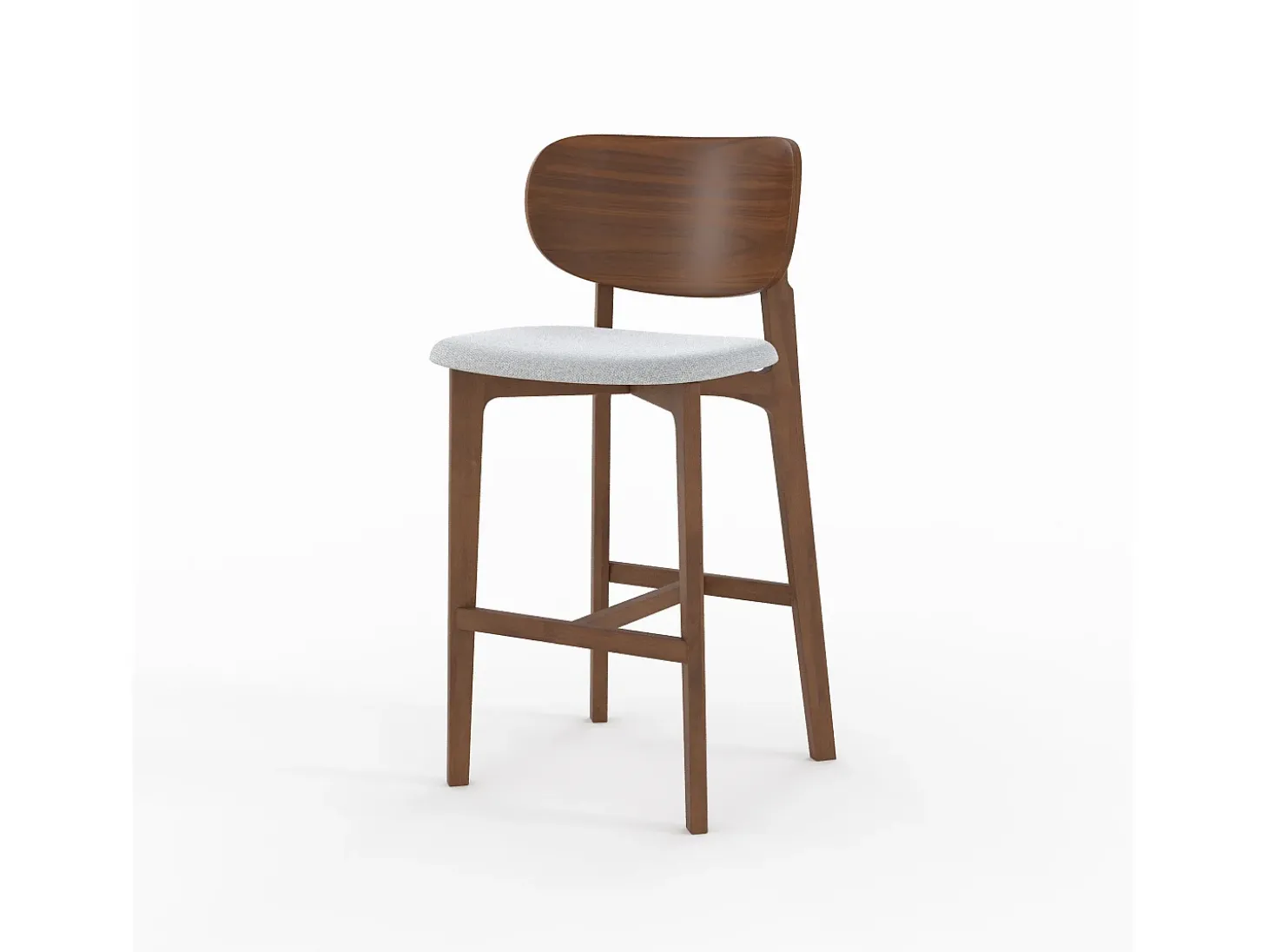 Set de 2 sillas para isla central en madera y tela gris 66 cm - Aria