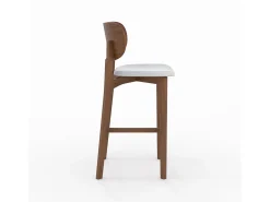 Set de 2 sillas para isla central en madera y tela gris 66 cm - Aria