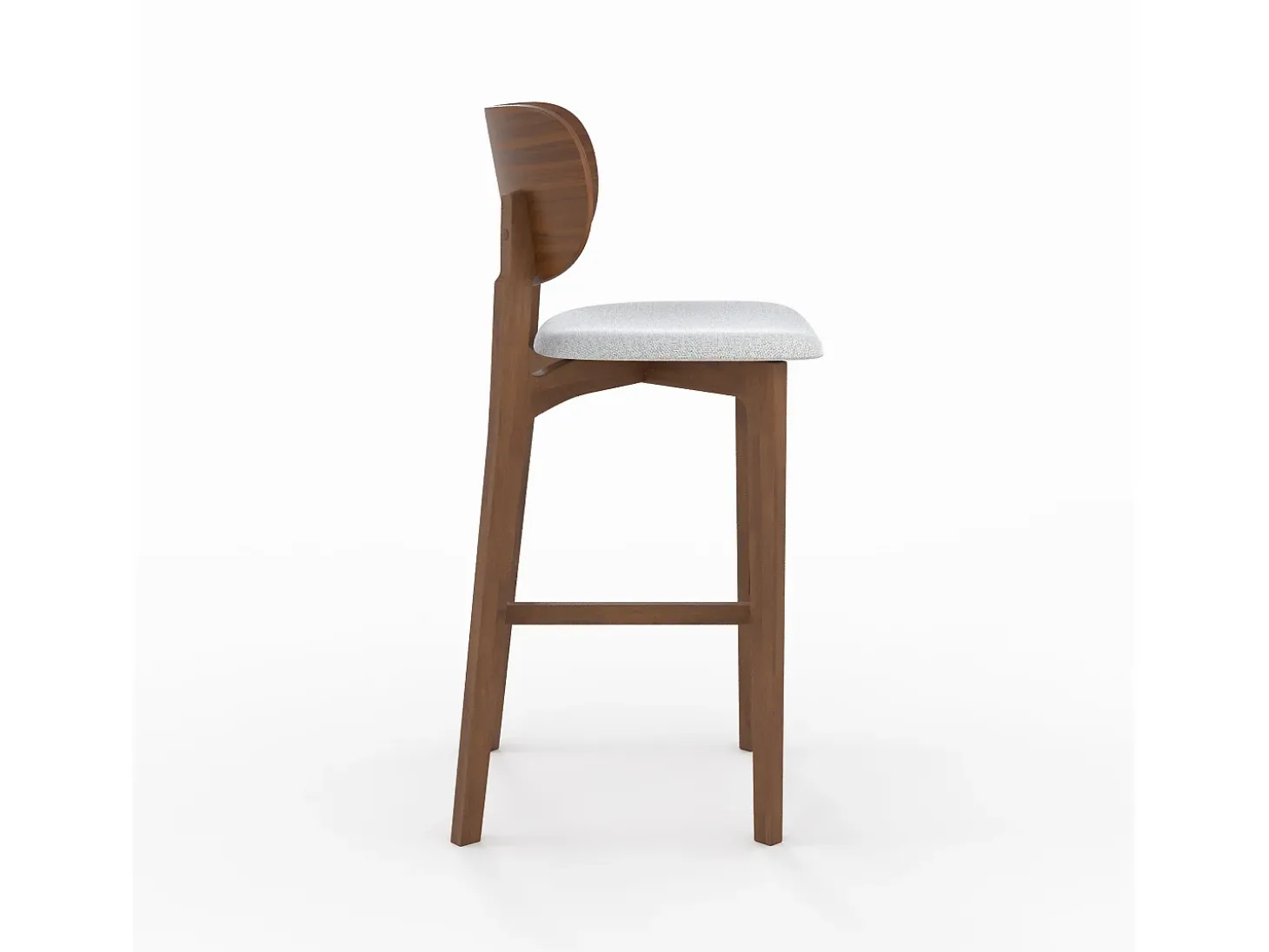 Set de 2 sillas para isla central en madera y tela gris 66 cm - Aria