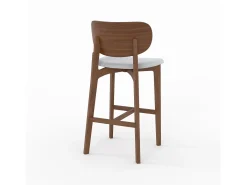 Set de 2 sillas para isla central en madera y tela gris 66 cm - Aria