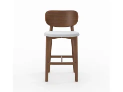 Set de 2 sillas para isla central en madera y tela gris 66 cm - Aria