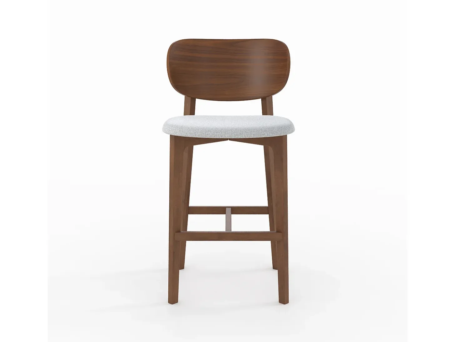 Set de 2 sillas para isla central en madera y tela gris 66 cm - Aria