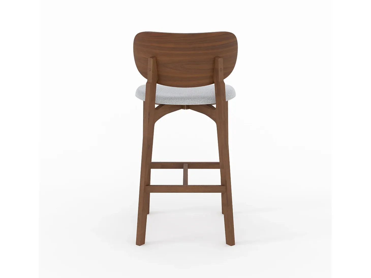 Set de 2 sillas para isla central en madera y tela gris 66 cm - Aria