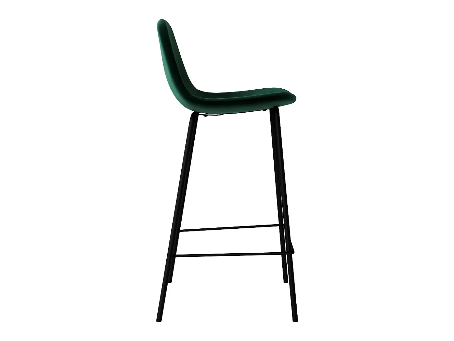 Set de 2 sillas para isla de cocina en terciopelo verde oscuro 65 cm - Henrik