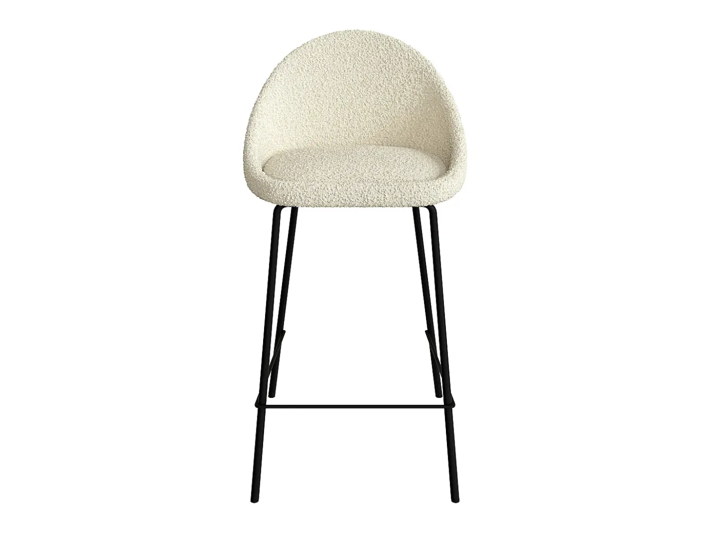 Set de 2 sillas para isla de cocina blancas efecto lana 65 cm - Misty