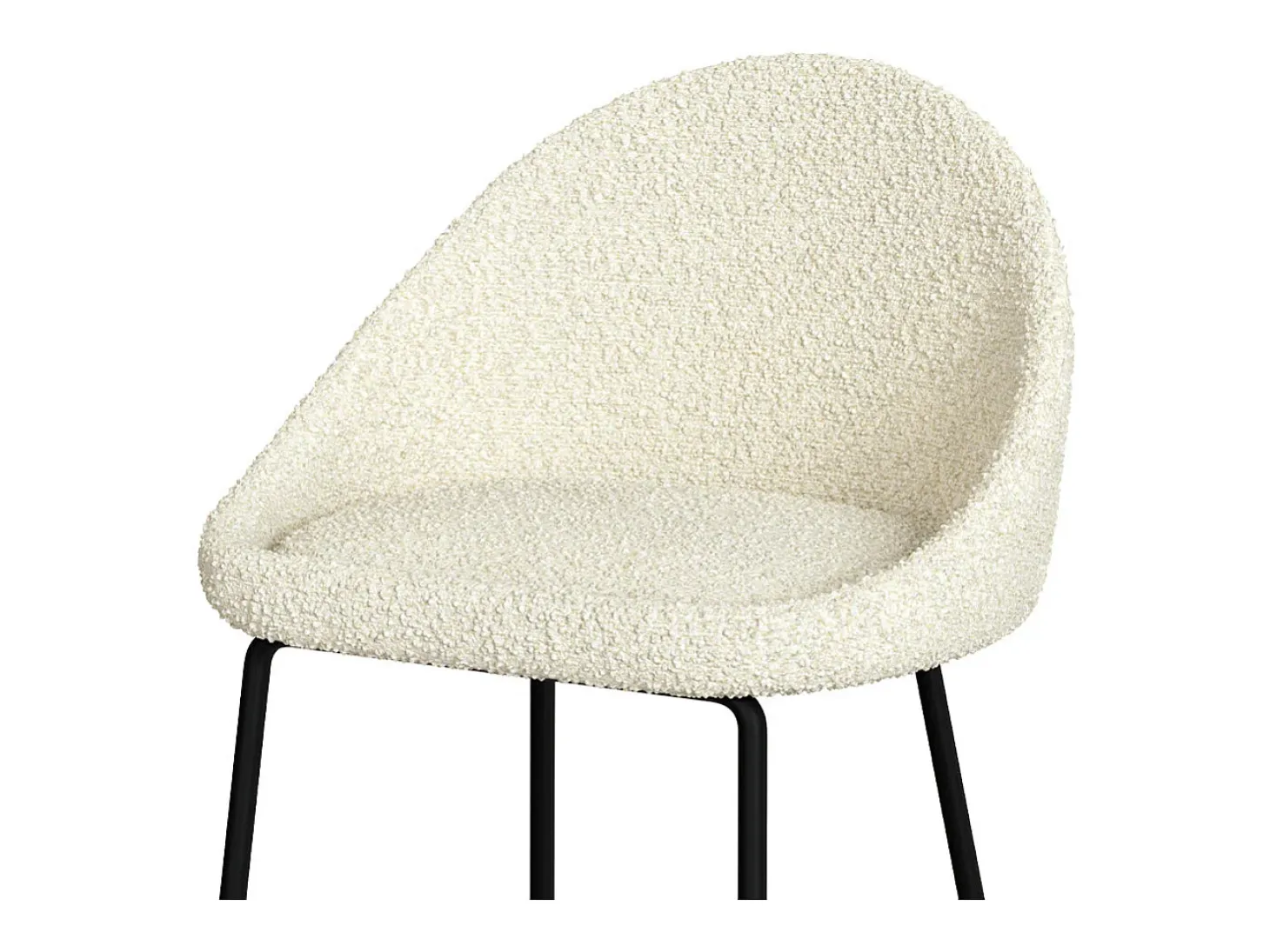 Set de 2 sillas para isla de cocina blancas efecto lana 65 cm - Misty
