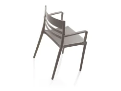 Set de 4 Sillas SHYLA gris interior/exterior con reposabrazos