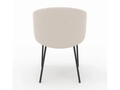 Set de 2 sillas Victoria en tela beige y patas de metal negro - Victoria
