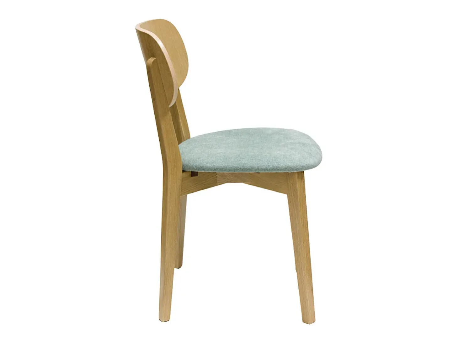 Set de 2 sillas vintage de madera de roble claro y tela efecto aterciopelado verde celadón LUCIA